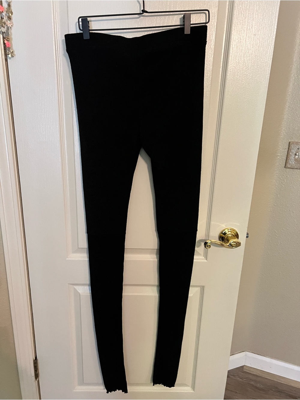Free People Intimately Black Cozy Knit Leggings MWOT Size M